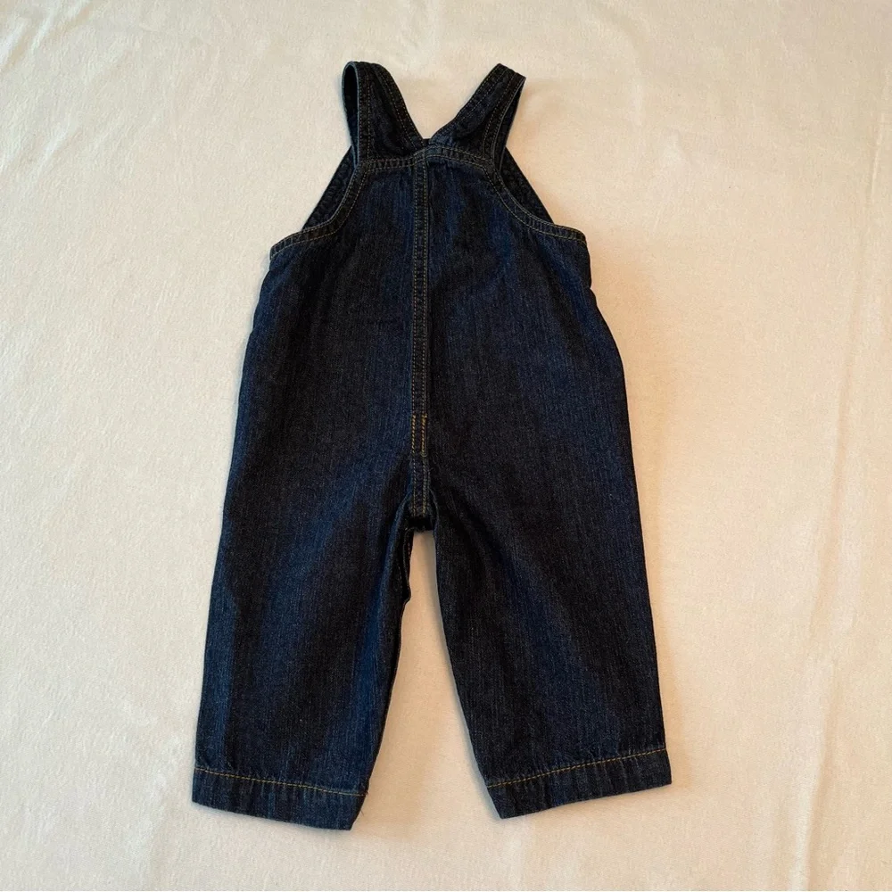 Carters 6M Denim Bibs Overalls Long Sleeve Thermal Bodysuit Woodland Animals